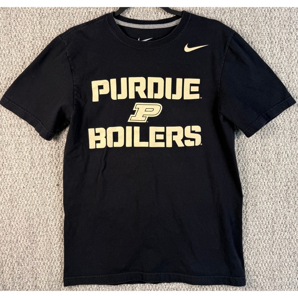 Nike Purdue Boilermakers T Shirt Small Black NCAA Boilers Indiana College Sports